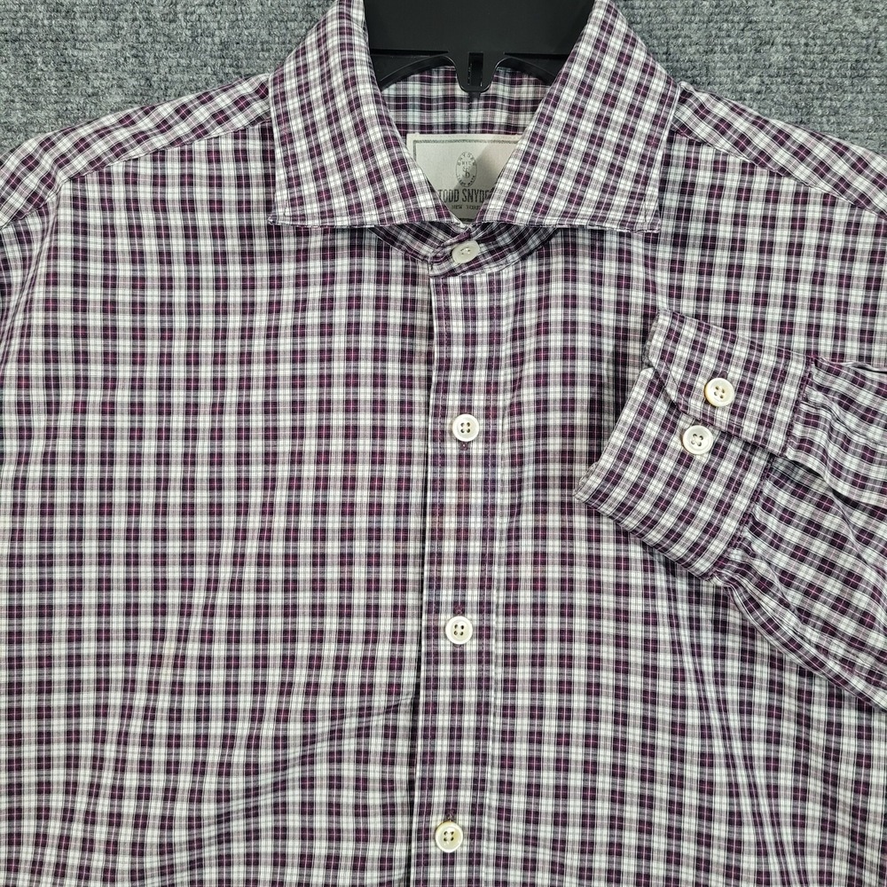 Todd Snyder Purple and White Checked Dress Shirt ( READ )